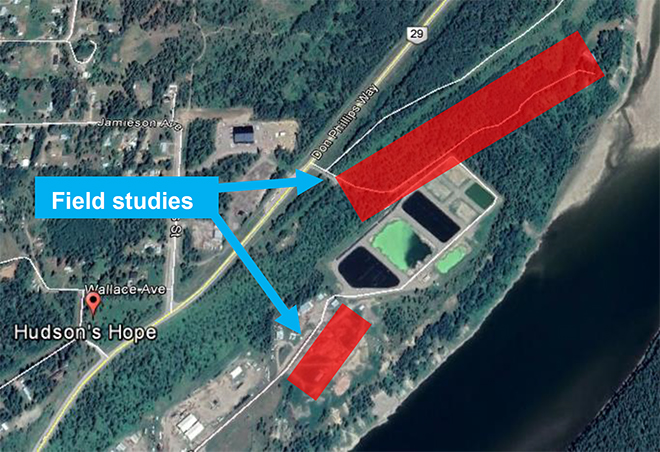 Hudson's hope field studies map