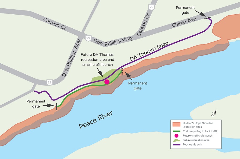 Hudson's Hope berm foot traffic map