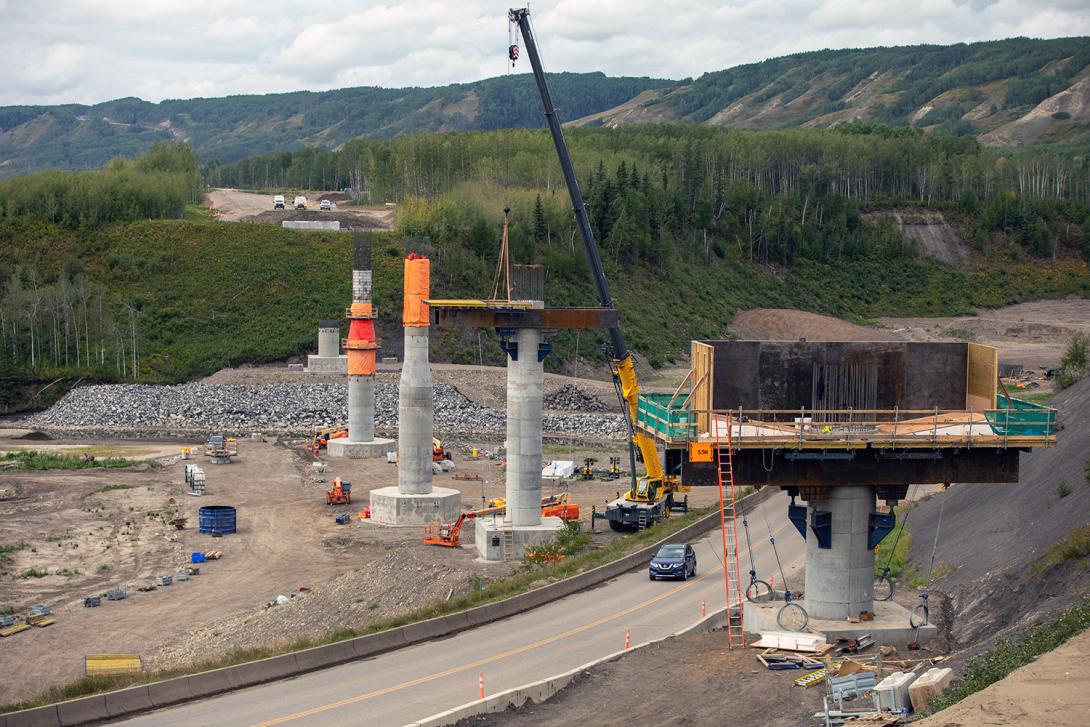 Bridge pier construction at Farrell Creek. | August 2021