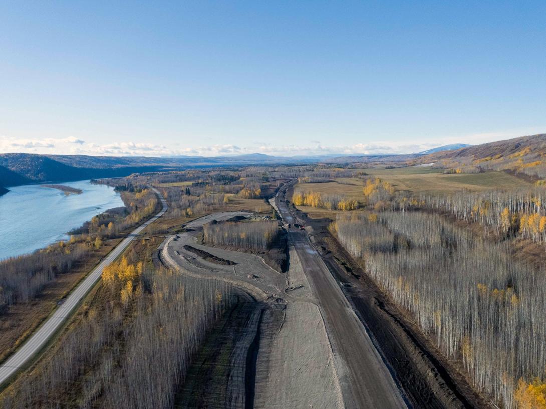 The Highway 29 realignment under construction at Lynx Creek. | October 2021