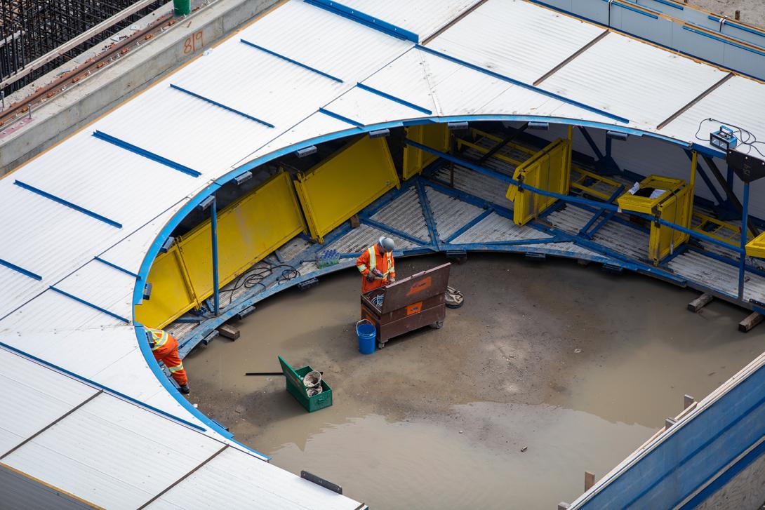 This penstock welding enclosure fits over a penstock unit so workers can weld the penstock segment joints in a weather-protected space. | August 2019