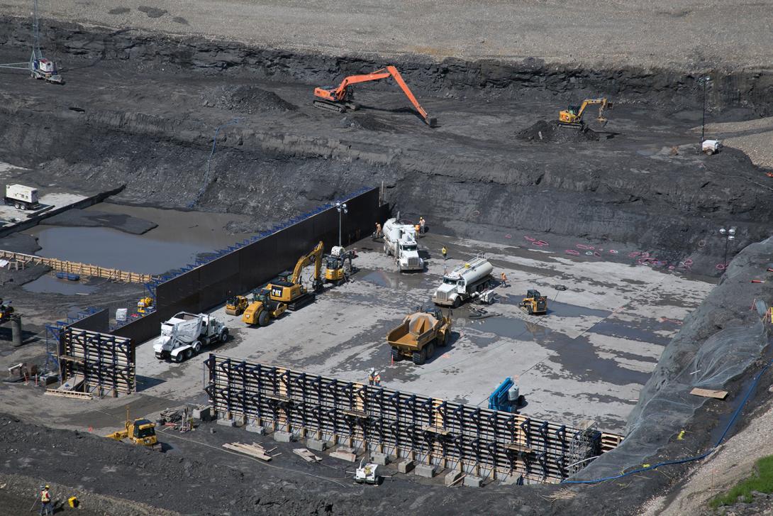 Aerial view of the stilling basin | June 2017