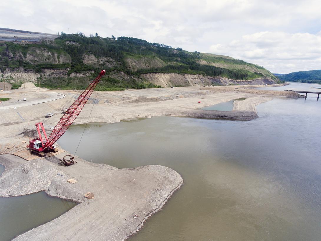 North bank dredging, looking downstream | June 2018