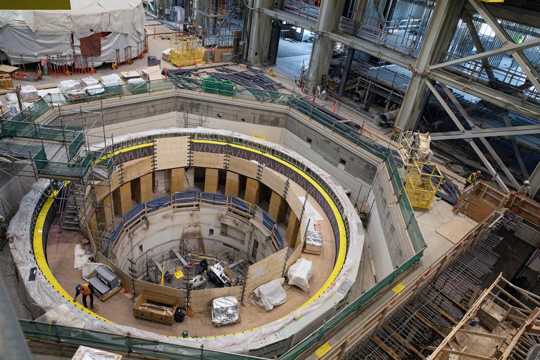 Progress on unit 1 stator core assembly. | August 2022