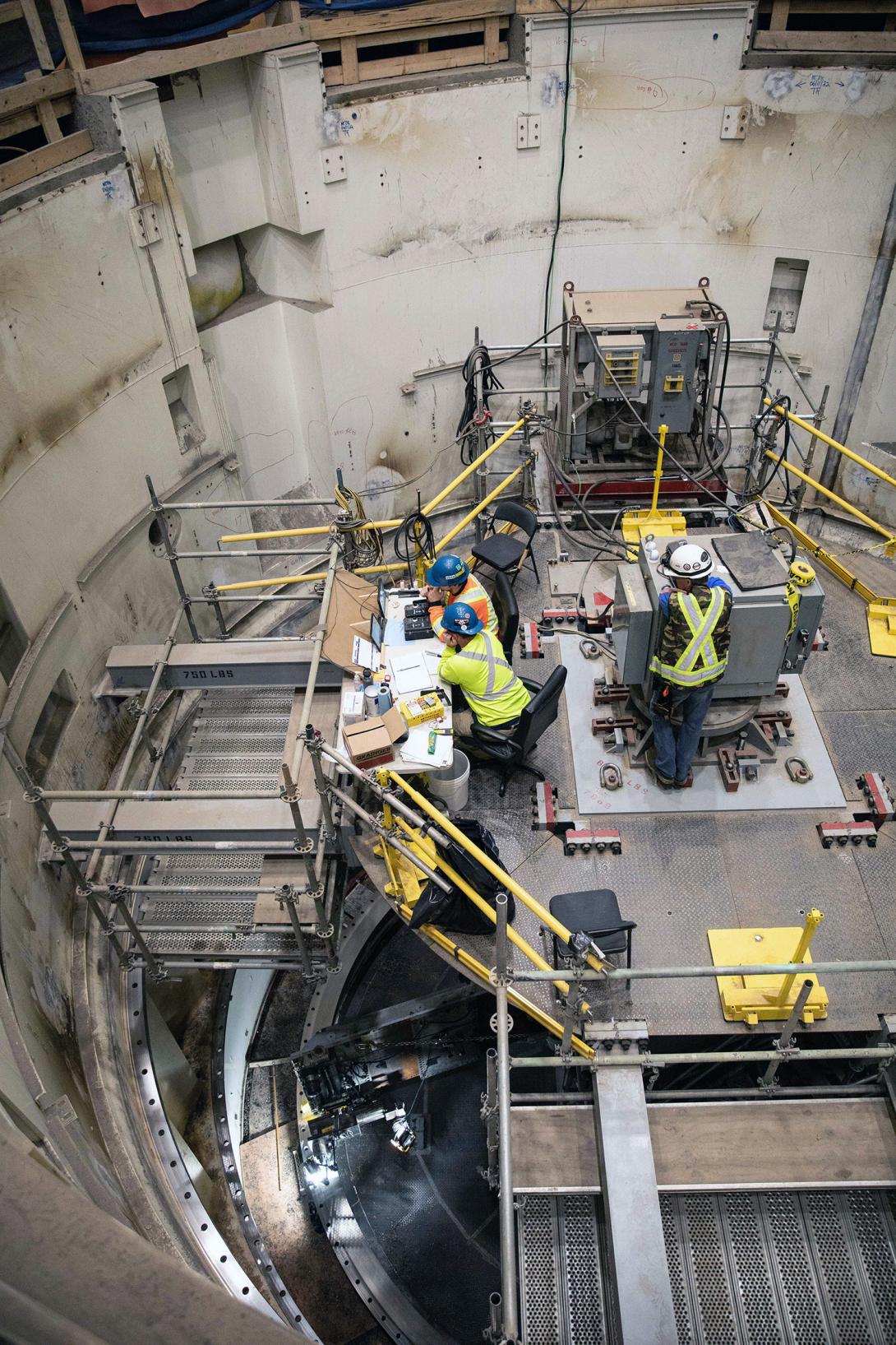 Machining unit 1 draft tube cone after embedment before bottom ring installation. | September 2022