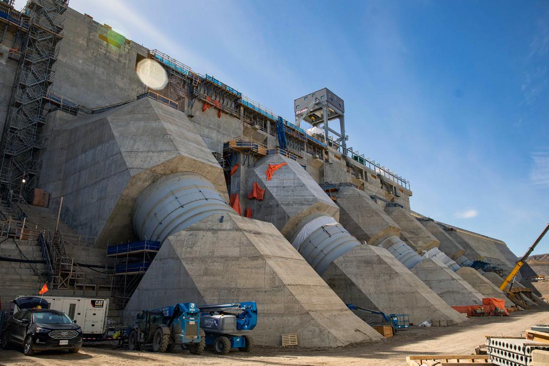 Concrete placement is complete on all six penstock units. | April 2023